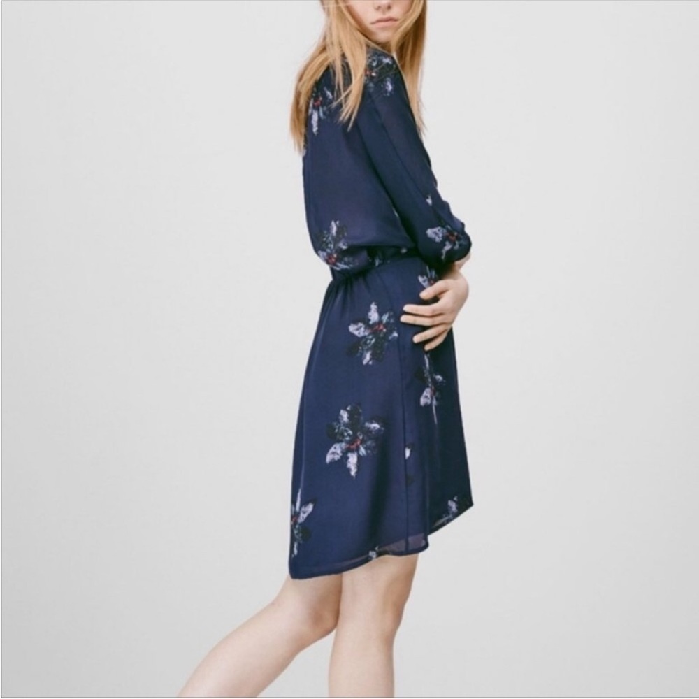 Babaton Cuthbert 100% Silk Dress Blue Floral Size XS - Picture 4 of 9